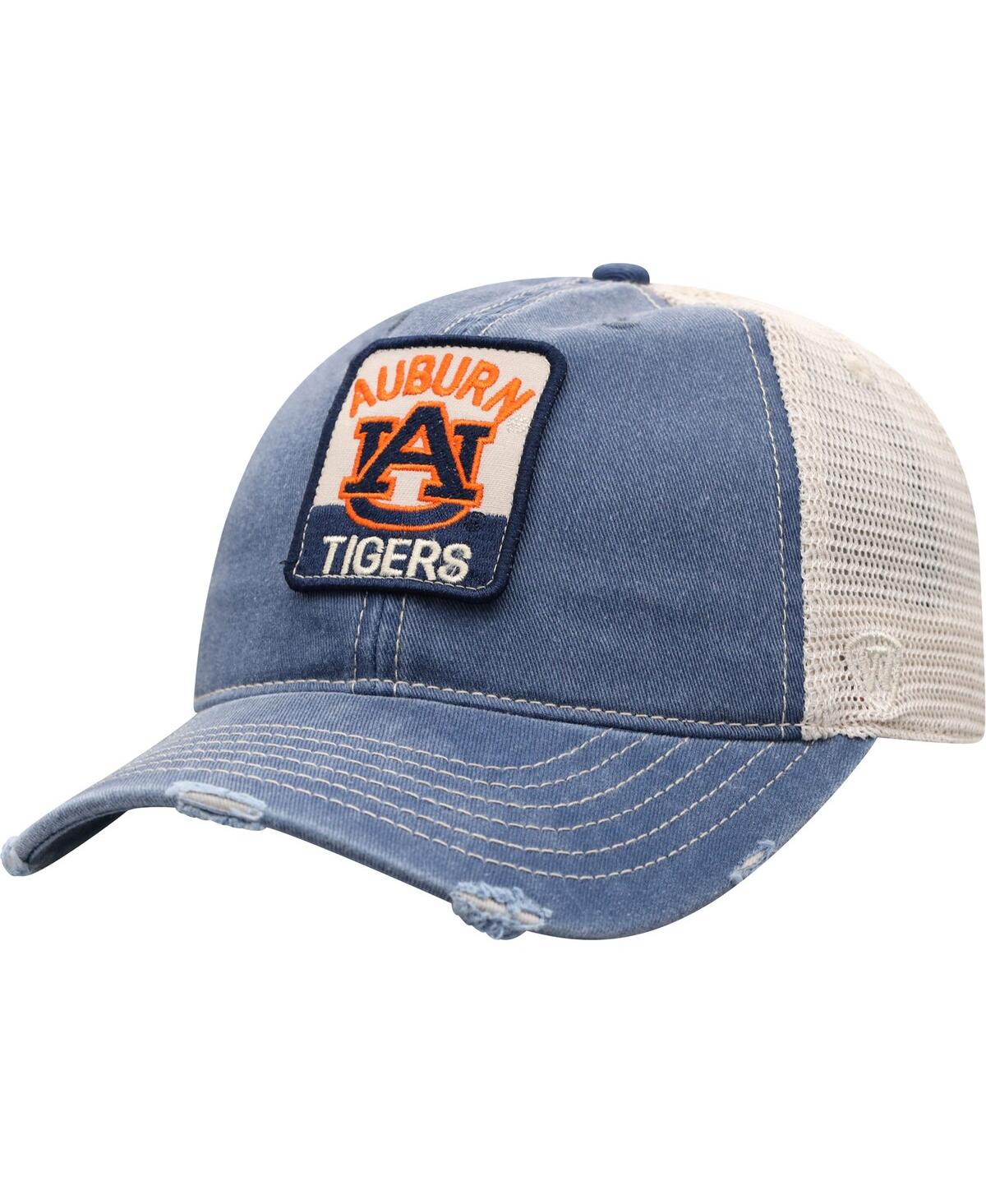 Top Of The World Men's  Navy, Natural Auburn Tigers Ol' Faithful Trucker Snapback Hat In Navy,natural