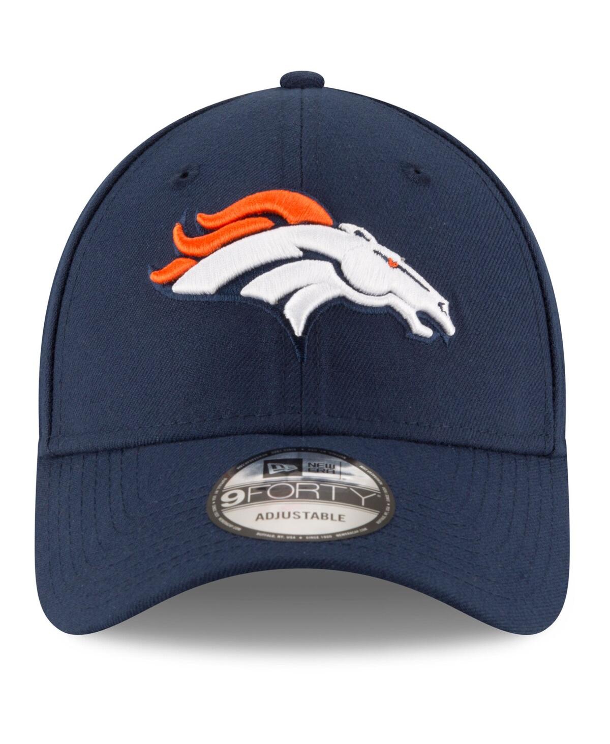Shop New Era Men's  Navy Denver Broncos The League 9forty Adjustable Hat