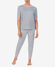 Women's 3/4 Sleeve Long Jogger Pajama Set