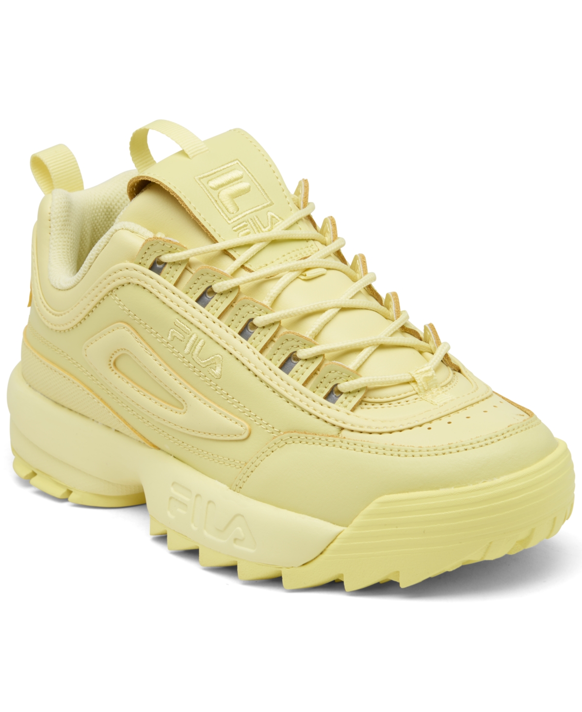 Fila Women's Disruptor Ii Premium Casual Athletic Sneakers From Finish Line In Tender Yellow/tender Yellow