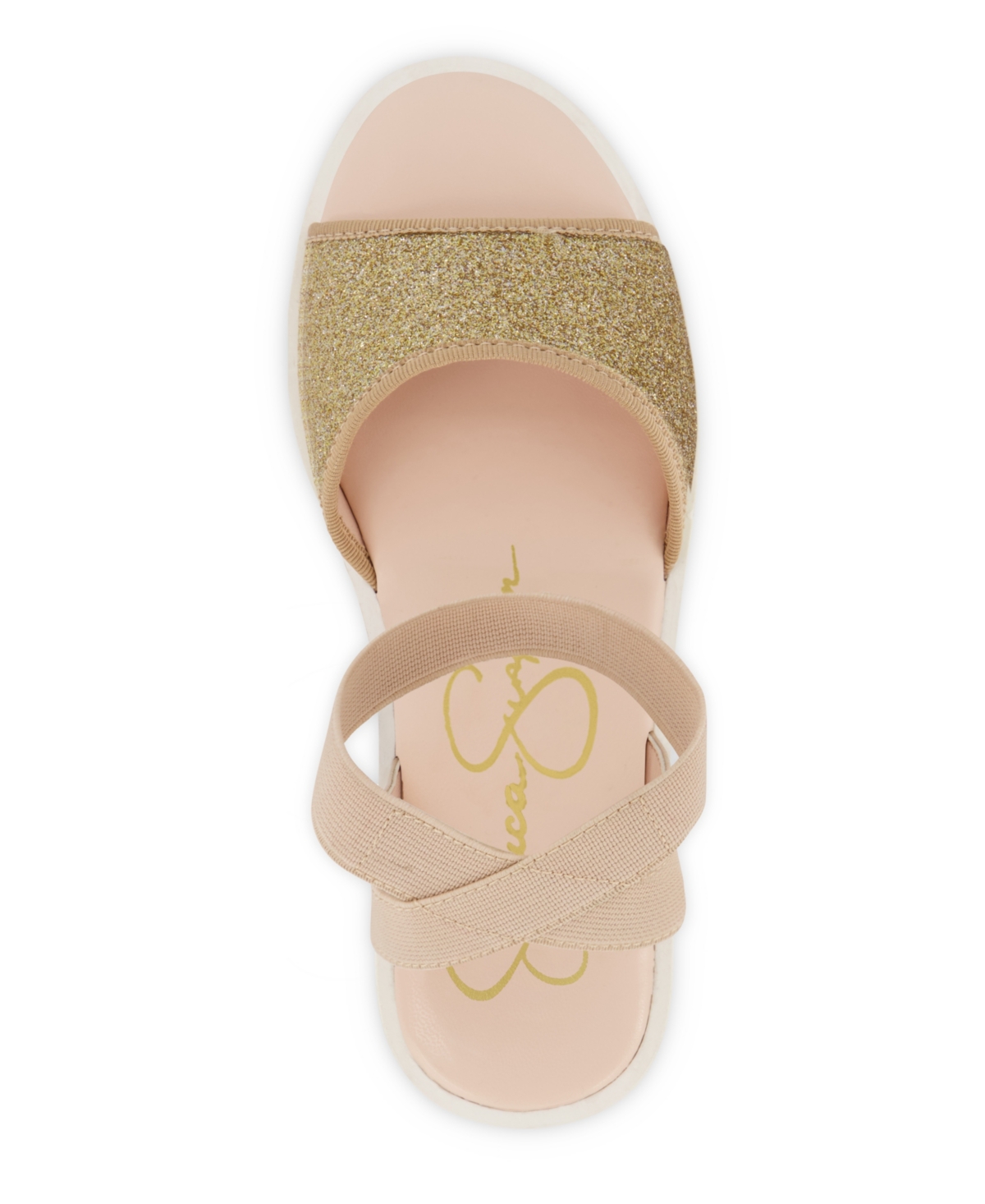 Jessica Simpson Little Girls Elastic Strap Sandal - Gold - Tone