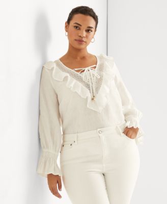 ralph lauren plus size women's blouses