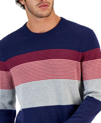 Club Room Men's Striped Sweater, Created For Macy's - Macy's