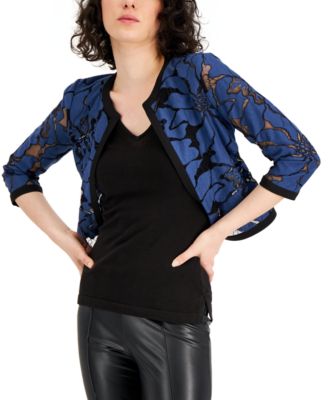 anne klein floral lace cardigan