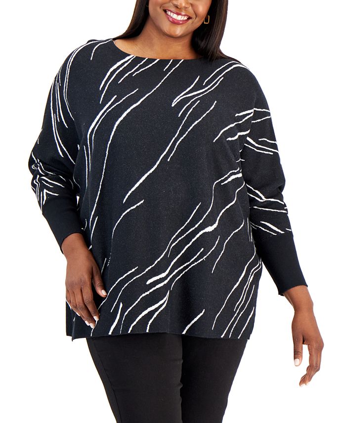 Plus size boat sale neck sweater