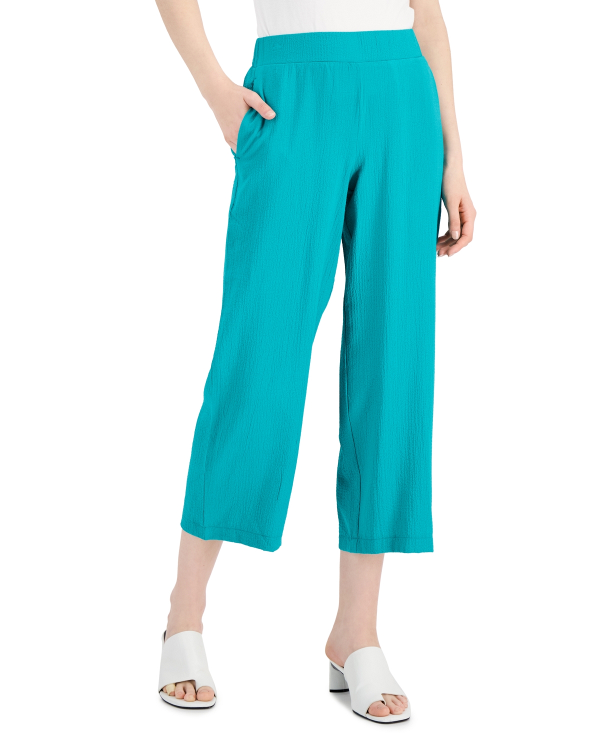 Alfani Crinkle Cropped Pants, Created for Macy's
