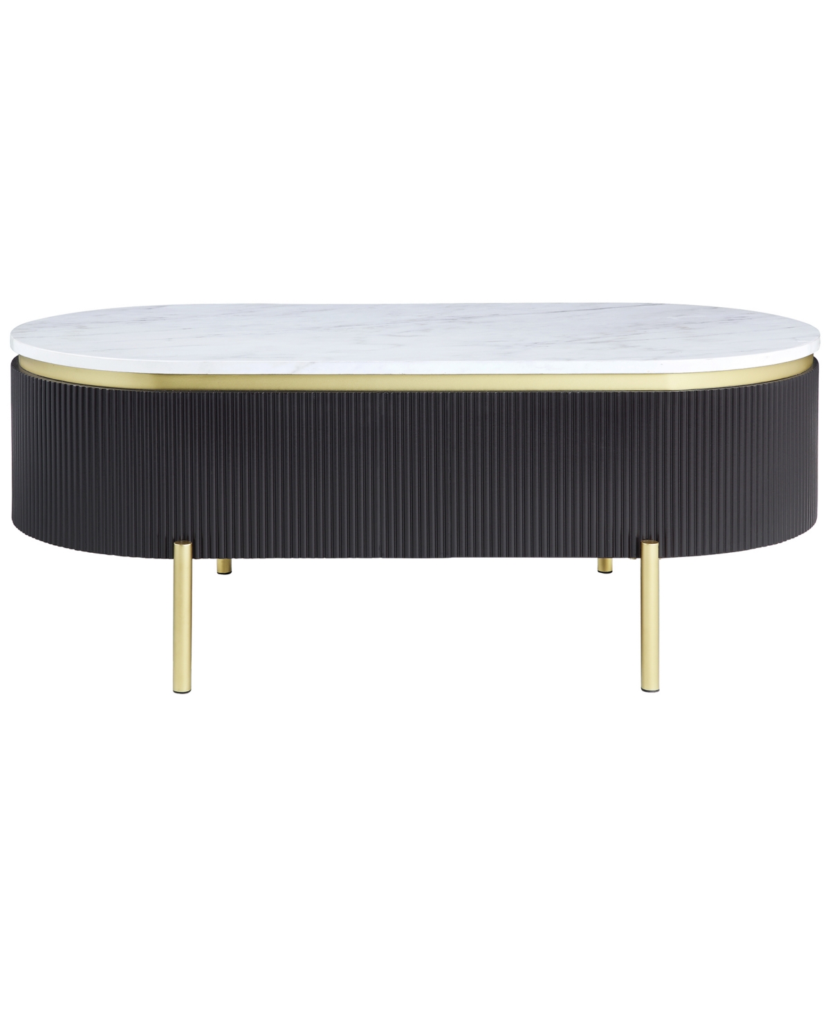 Marei 1 Drawer Coffee Table - White, Gold-Tone