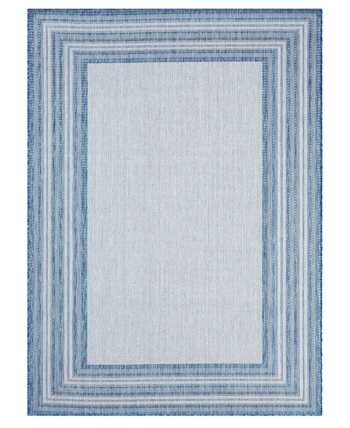 Nicole Miller Patio Country Layla 5'2" X 7'2" Outdoor Area Rug In Cream/blue