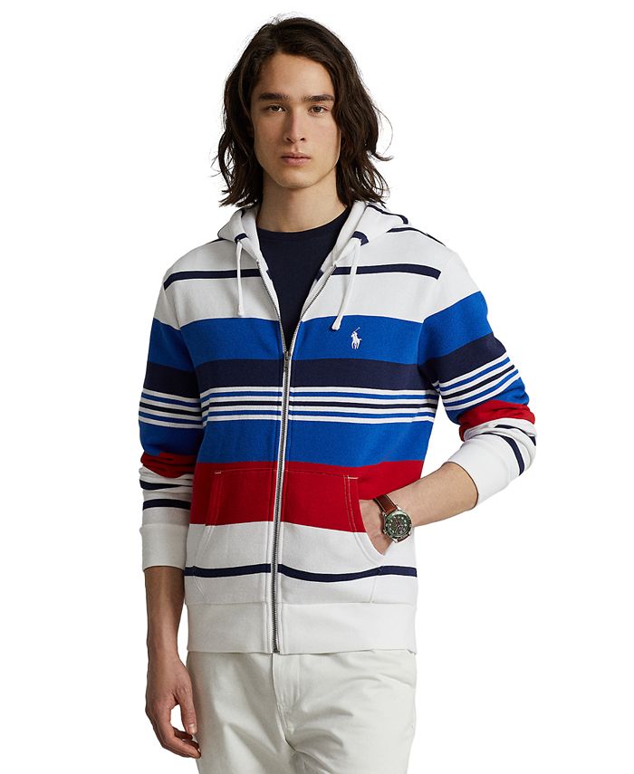 Polo Ralph Lauren Striped Fleece Pullover Hoodie in Blue for Men