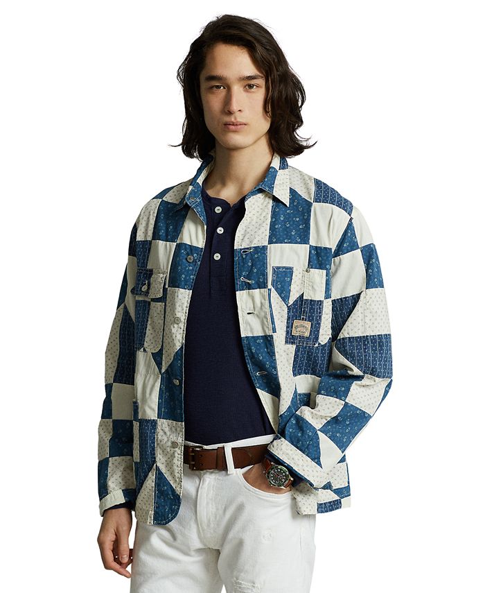 Polo Ralph Lauren Men's Patchwork Cotton-Linen Shirt Jacket - Macy's