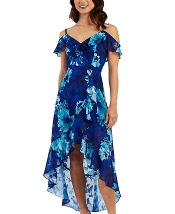 BCX Juniors Ruffled Cold Shoulder High Low Dress Macy s