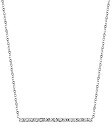 Diamond Bar Necklace (1/10 ct. t.w.) in Sterling Silver, 14k Gold-Plated Sterling Silver or 14k Rose Gold-Plated Sterling Silver, 17" + 1" extender