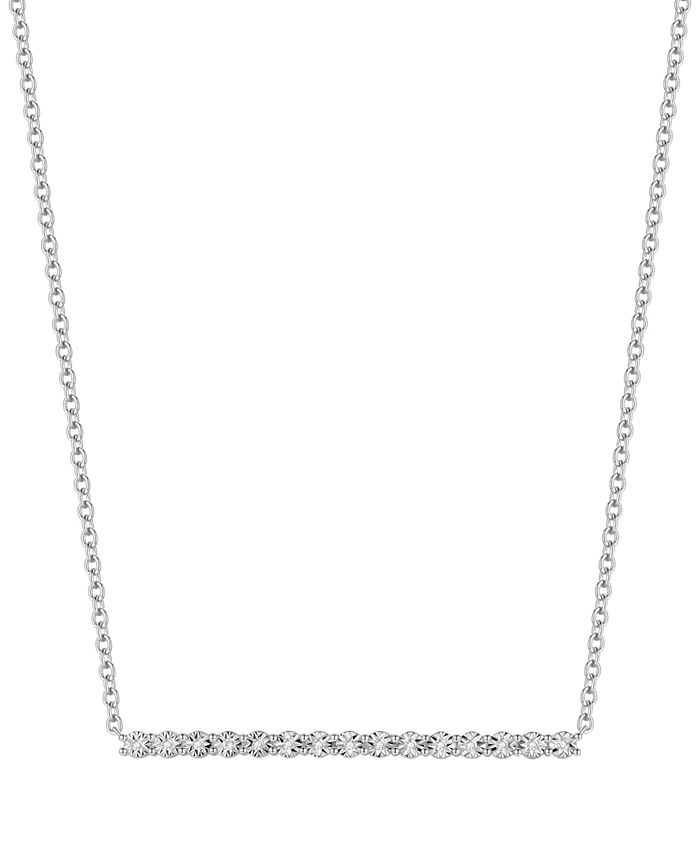 Macy's diamond outlet bar necklace
