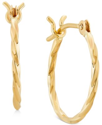 Twist Hoop Earrings in 10k Gold, 5/8"