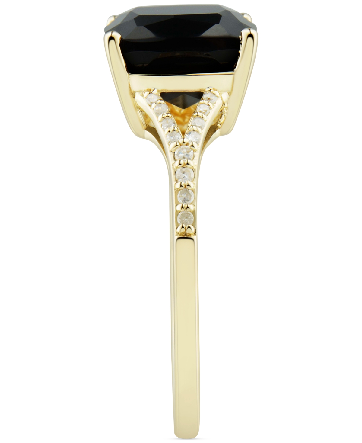 Macy's Onyx & Diamond (1/10 Ct. T.w.) Ring In 14k Gold In Onyx