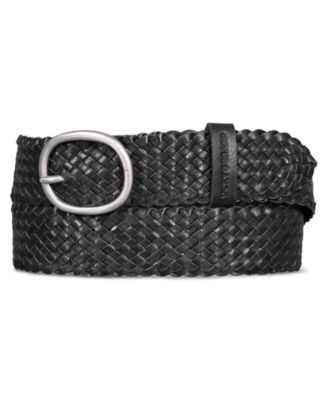 womens woven leather belts