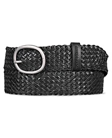 Women's Braided Woven Leather Pant Belt