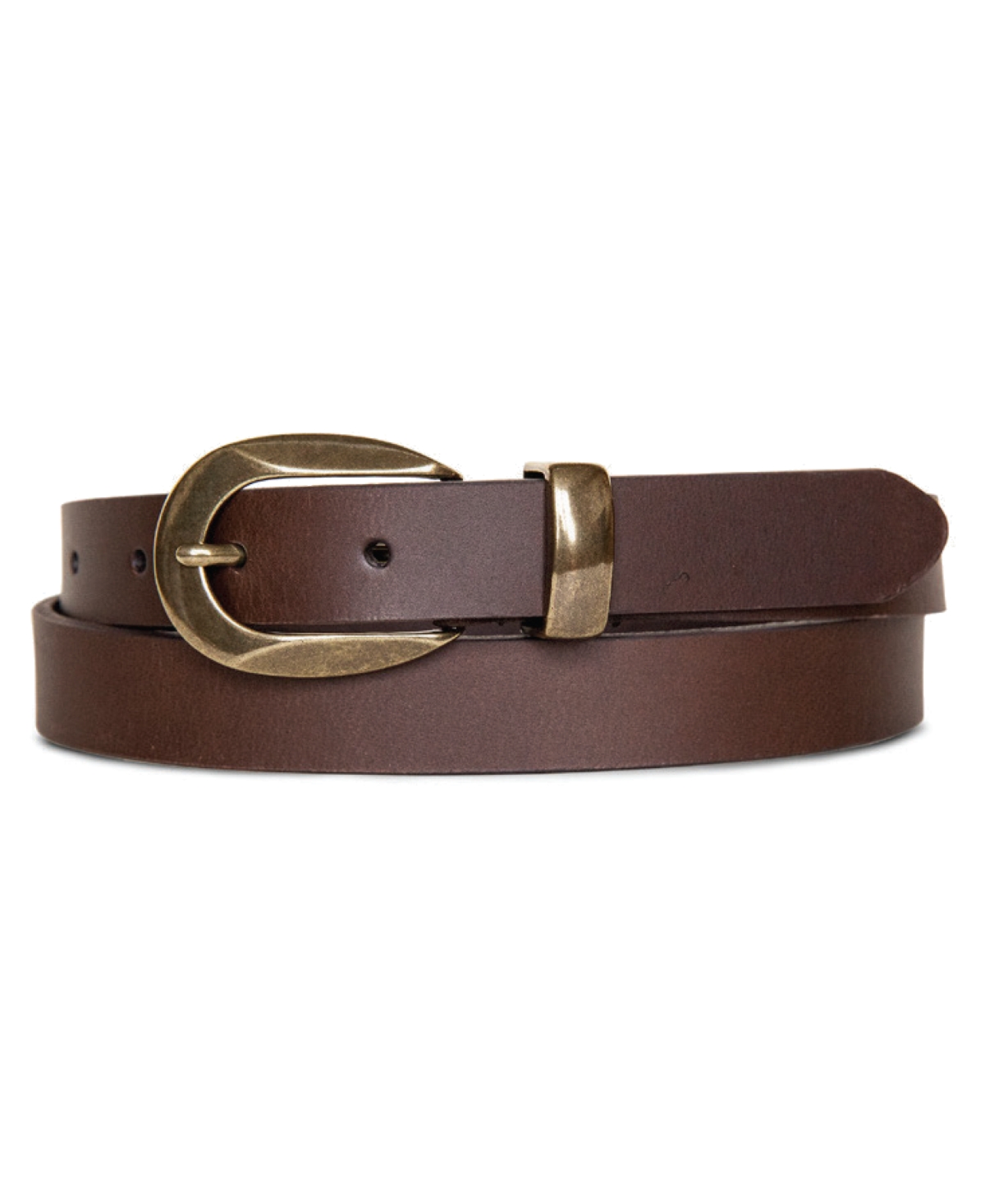 Lucky Brand Women's Metal Loop Leather Pant Belt In Brown