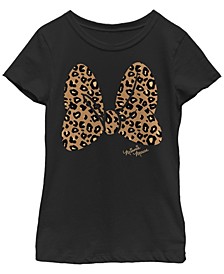Big Girls Disney Mickey Classic Animal Print Bow T-shirt