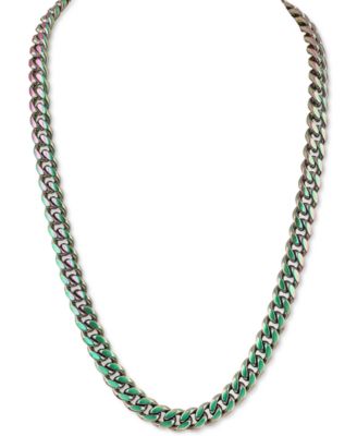 Esquire Men's Jewelry - Cuban Link 22" Chain Necklace in Anodized Stainless Steel