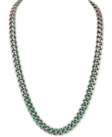 Cuban Link 22" Chain Necklace in Anodized Stainless Steel, Created for Macy's