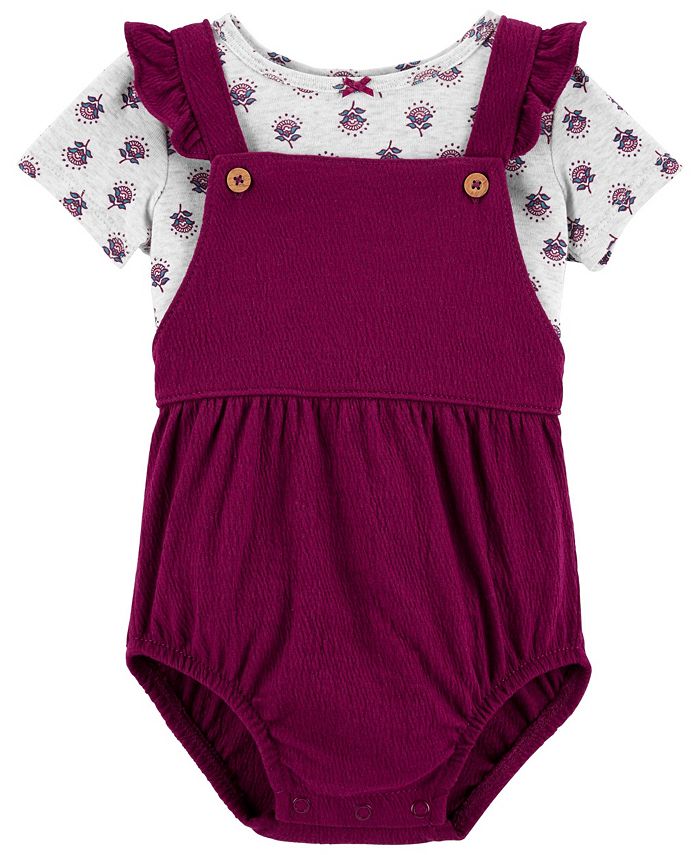 Carter s Baby Girls 2 Piece T shirt and Bubble Romper Set Macy s