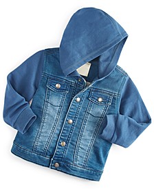 Baby Boys Mixed-Media Hooded Jacket, Created for Macy's 