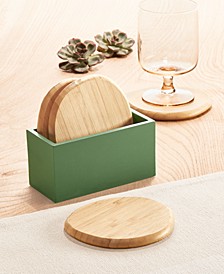 Bamboo Coasters with Holder, Set of 4, Created for Macy's