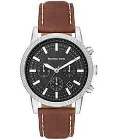 Men's Hutton Chronograph Brown Luggage Leather Strap Watch 43mm