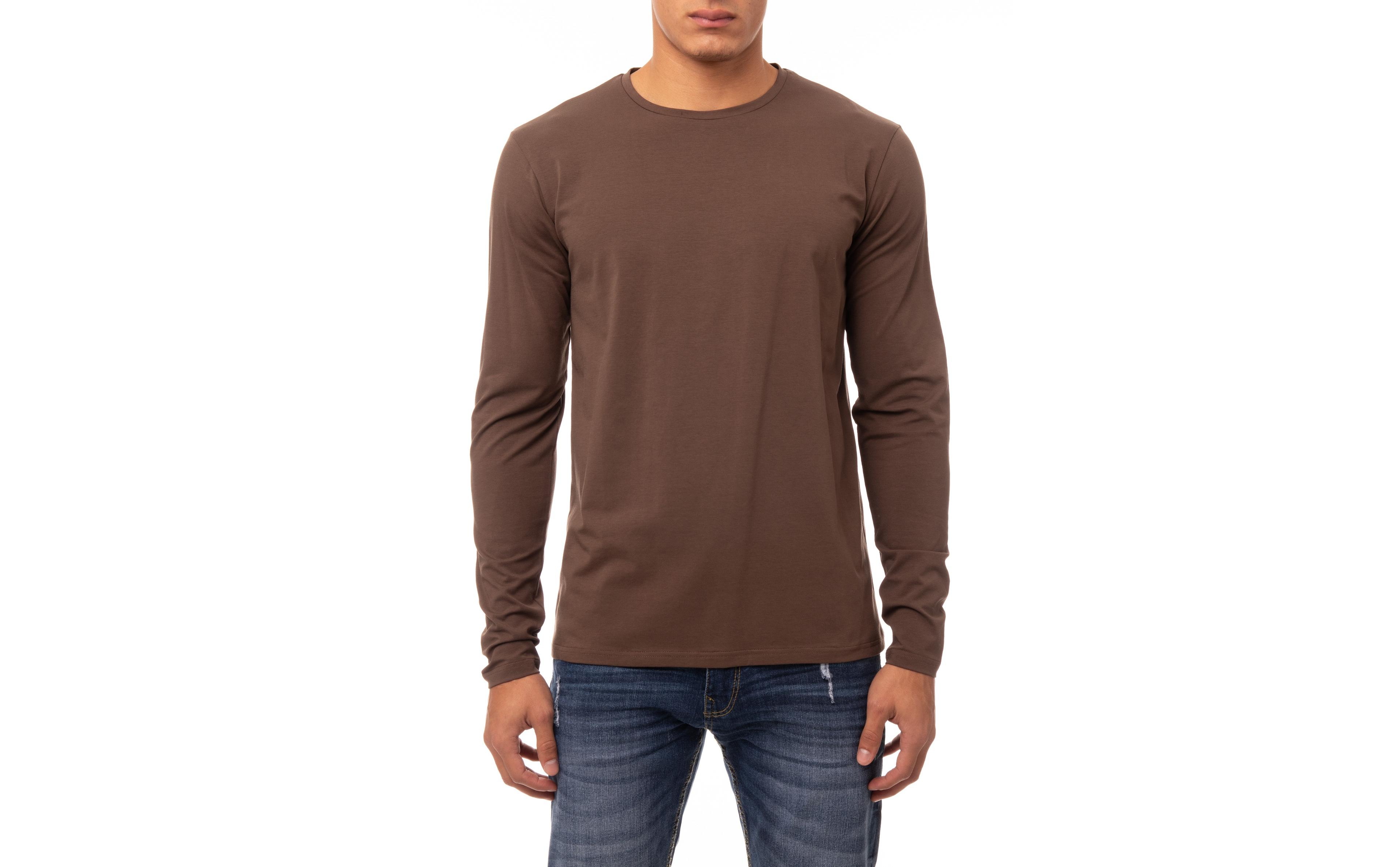 X-Ray Men's Soft Stretch Crew Neck Long Sleeve T-shirt