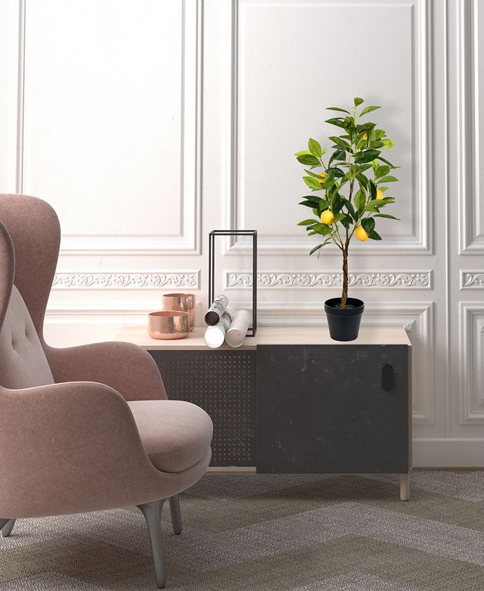 Vickerman 28" Artificial Potted Lemon Tree Macy's