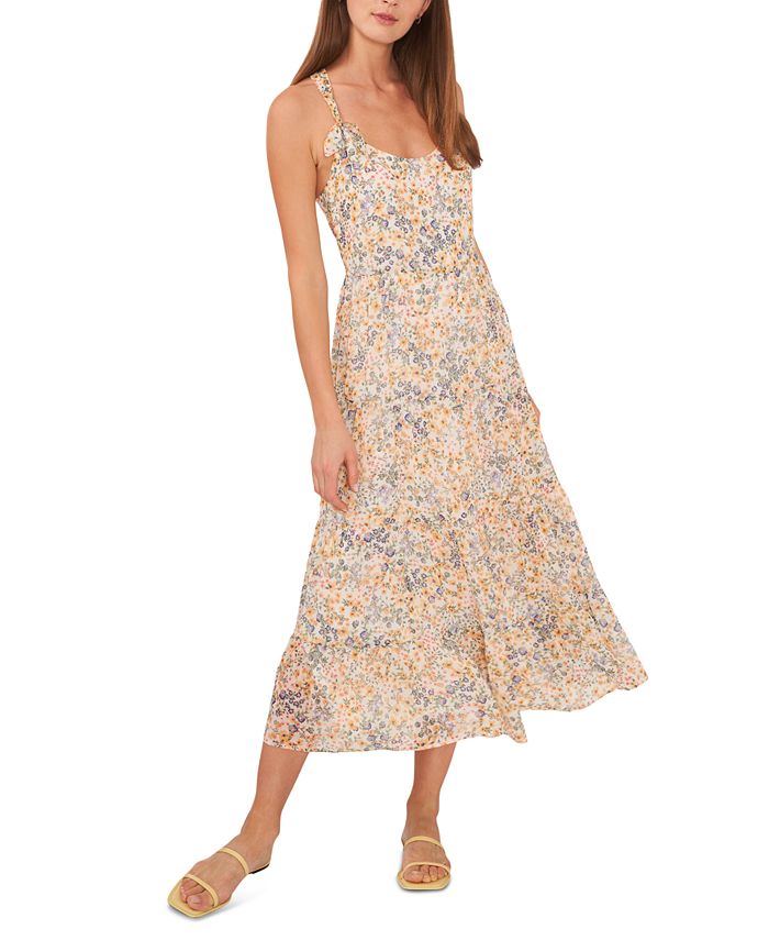 Riley & Rae Women's Floral-Print Tie-Detail Maxi Dress, Created for ...