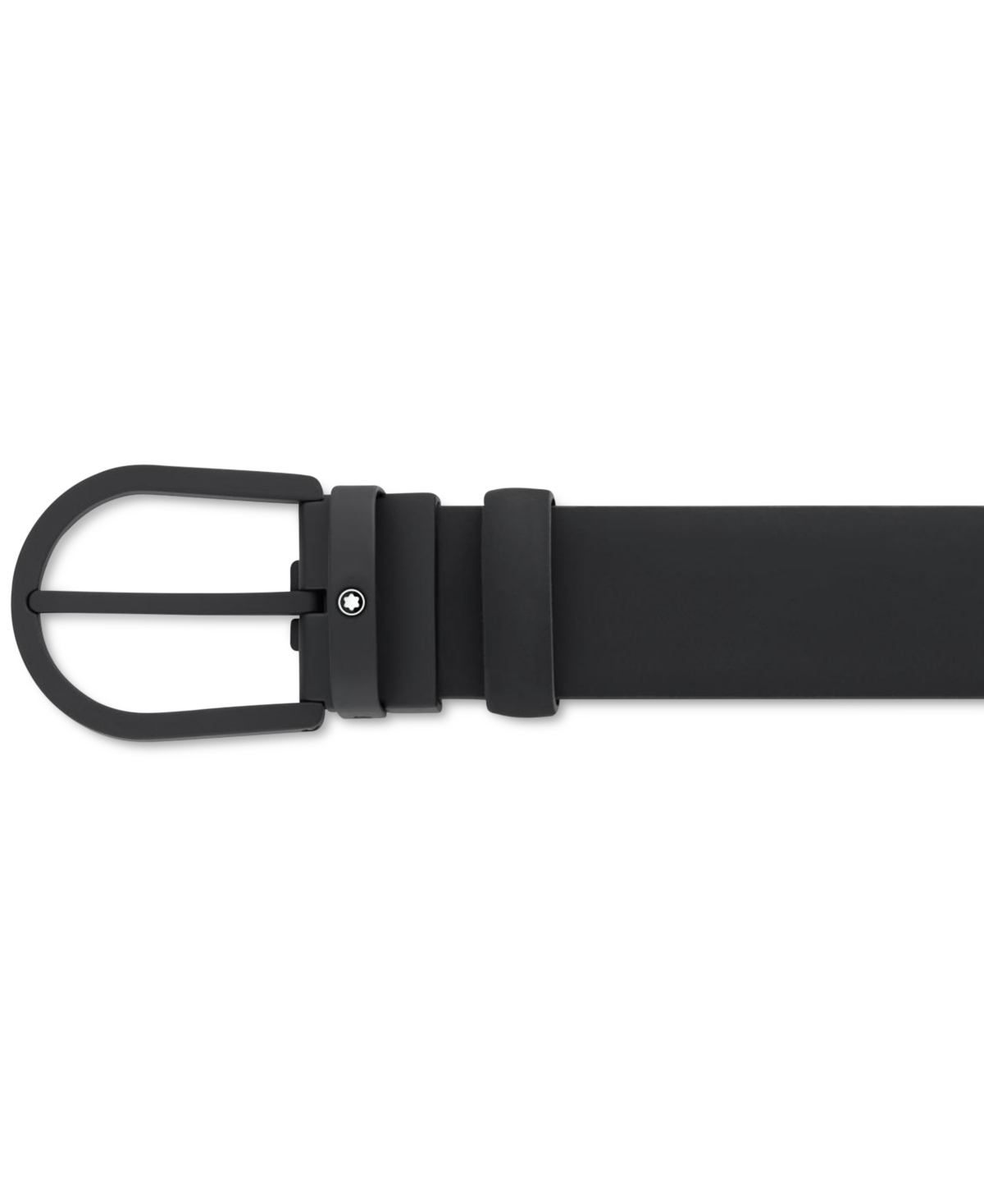 Montblanc Horseshoe Leather Belt In Black