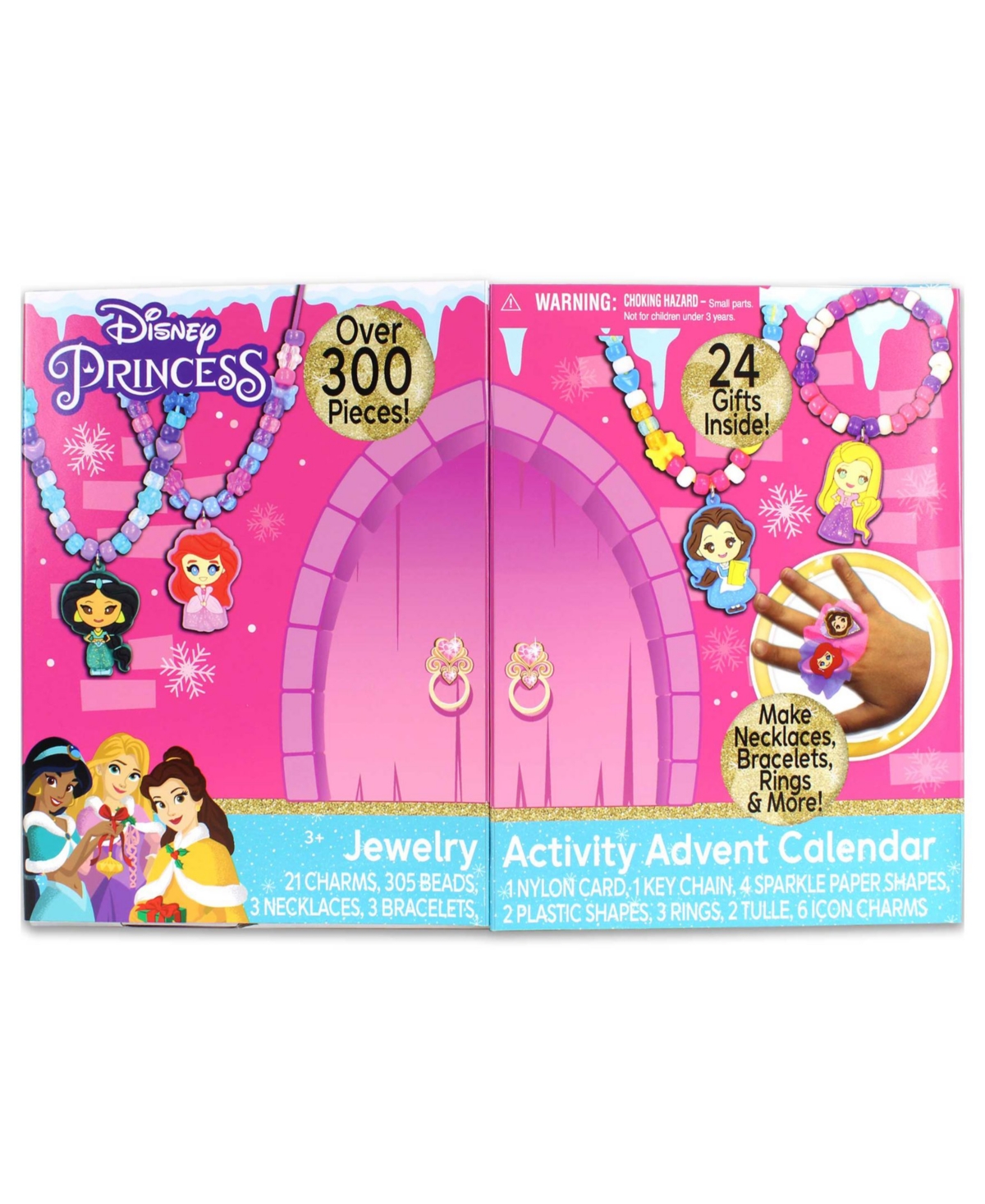 Jewelry Activity Advent Calendar 24 Gifts Inside, 351 Pieces - Multi