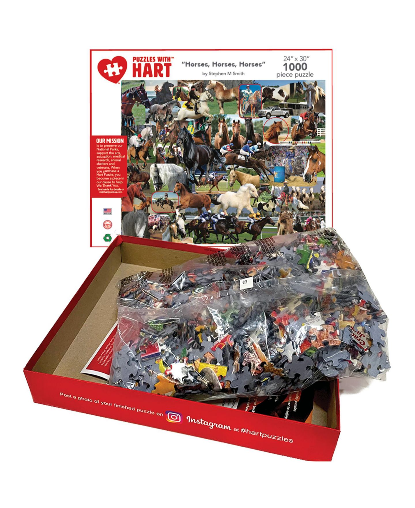 Детские игрушки Hart Puzzles Horses, Horses, Horses 1000-Piece Puzzle, Ages 3+ — фото 2
