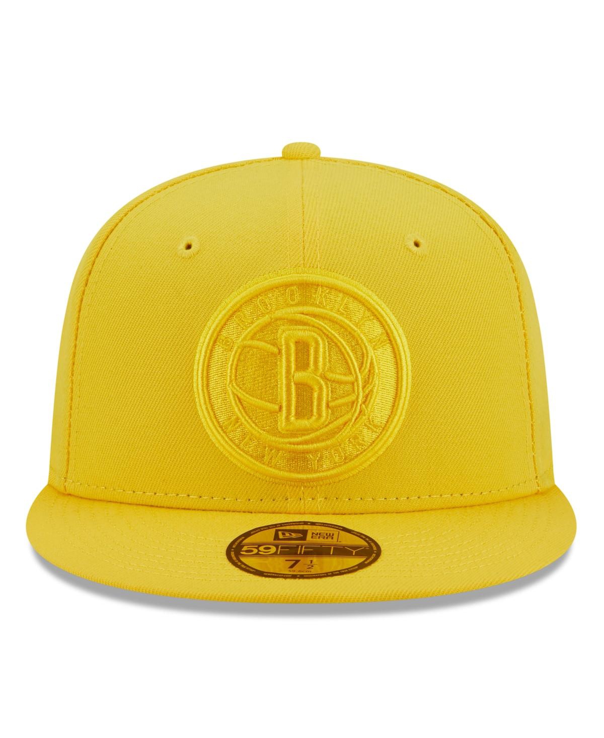 Shop New Era Men's  Yellow Brooklyn Nets Color Pack 59fifty Fitted Hat