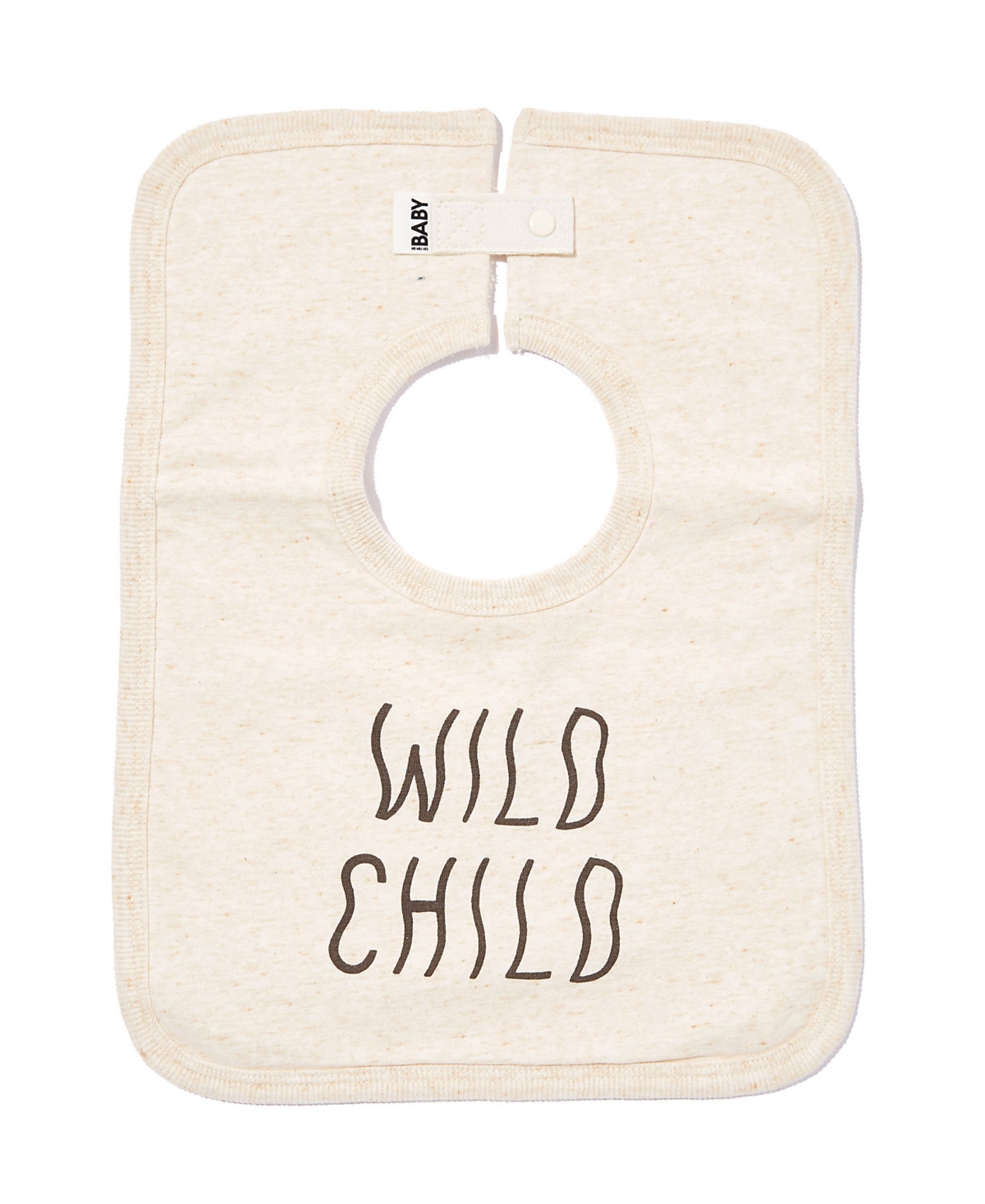 Cotton On Baby Boys The Square Bib In Caramel Marle/wild Child