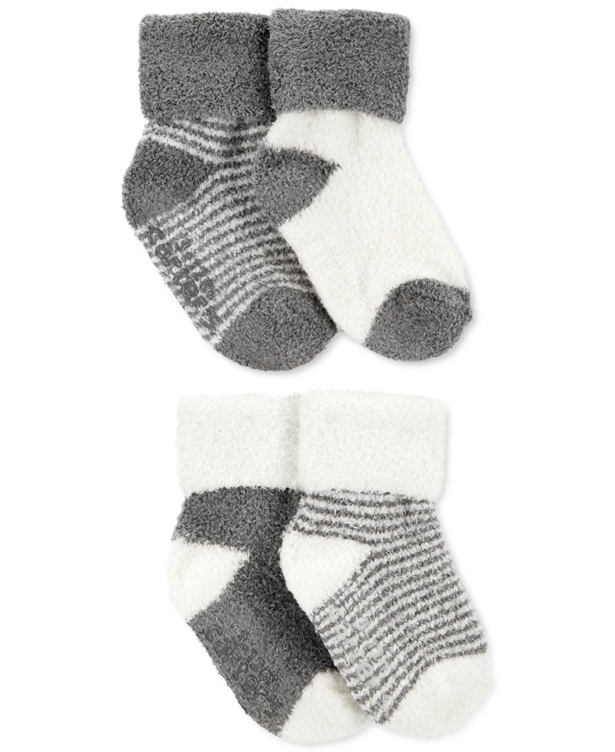 Carter's Baby Neutral 4-pack Chenille Socks In White/brown