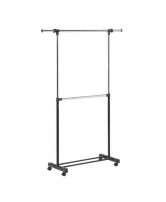 Honey Can Do Adjustable Rolling Metal Double Clothes Rack - Macy's