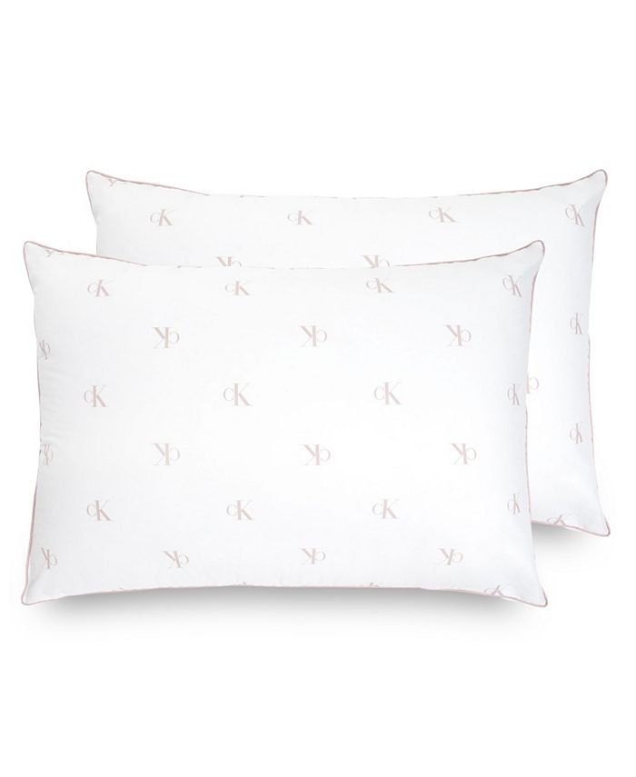 Calvin Klein Monogram Logo Firm Support 2 Pack Pillows, King Macy's