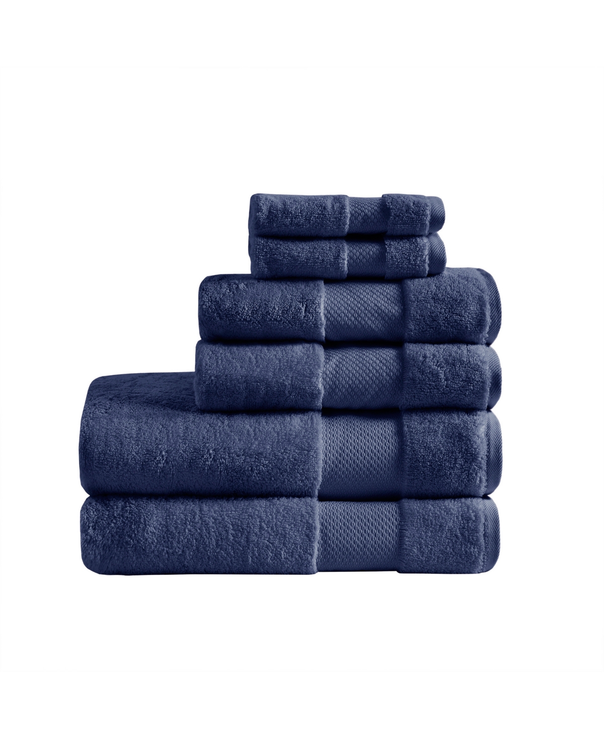 Madison Park Turkish Cotton 6-pc. Bath Towel Set Bedding In Navy