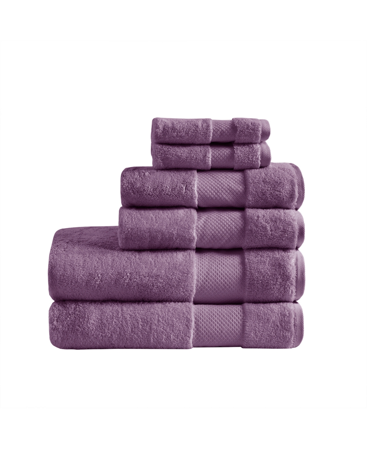 Madison Park Turkish Cotton 6-pc. Bath Towel Set Bedding In Purple