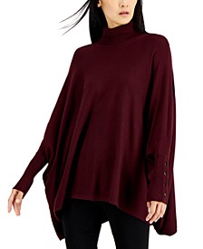 Turtleneck Poncho Sweater, Created for Macy's