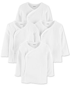 Baby Boys or Girls 4-Pack Long-Sleeve Side-Snap Cotton T-Shirts