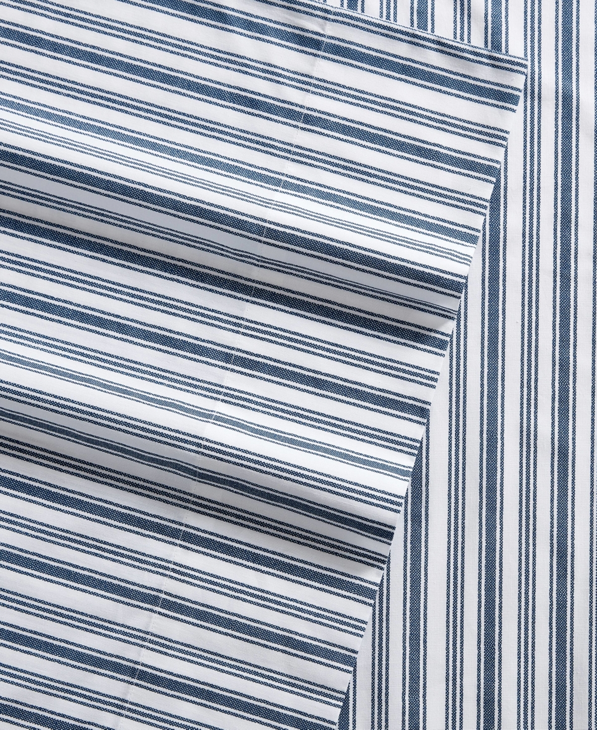 Nautica Coleridge Stripe Cotton Percale 3-piece Sheet Set, Twin Xl In Marine Blue