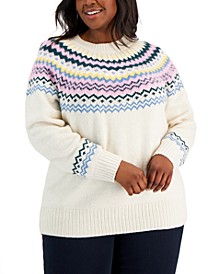 Plus Size Fair Isle Sweater, Created for Macy's