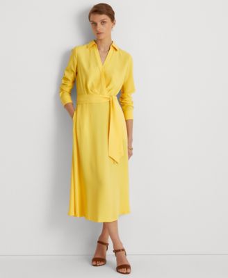 Lauren Ralph Lauren Surplice Georgette Midi Dress - Macy's