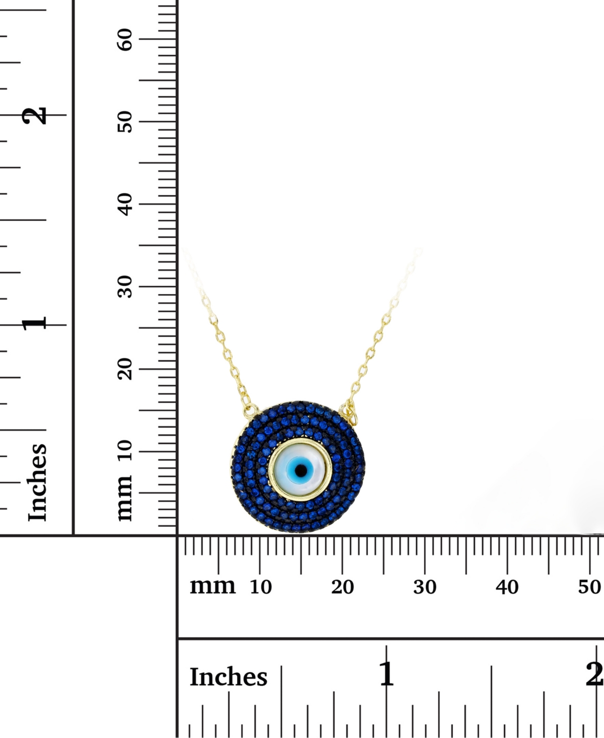 Cubic Zirconia & Enamel Evil Eye Pendant Necklace in 14k Gold-Plated Sterling Silver, 16