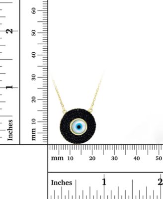 Cubic Zirconia & Enamel Evil Eye Pendant Necklace in 14k Gold-Plated Sterling Silver, 16" + 1" extender