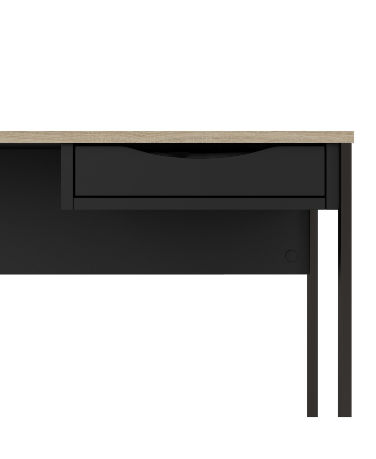 Shop Tvilum 1 Drawer Desk In Black Matte,oak Structure